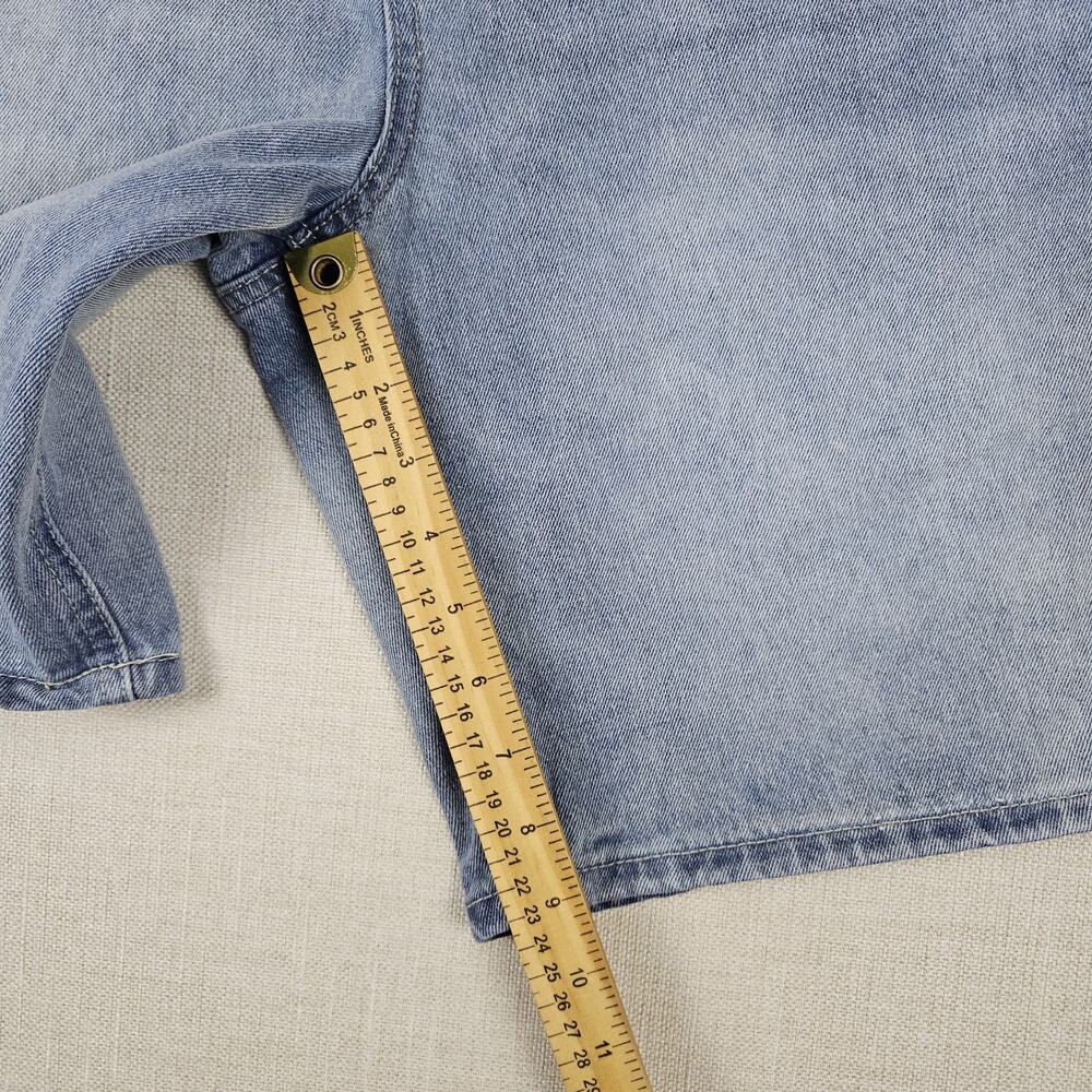 Ninth Hall Waylay Denim Shorts Men’s 32 Light Wash Embroidered Panther Skull Y2K - Picture 3 of 14